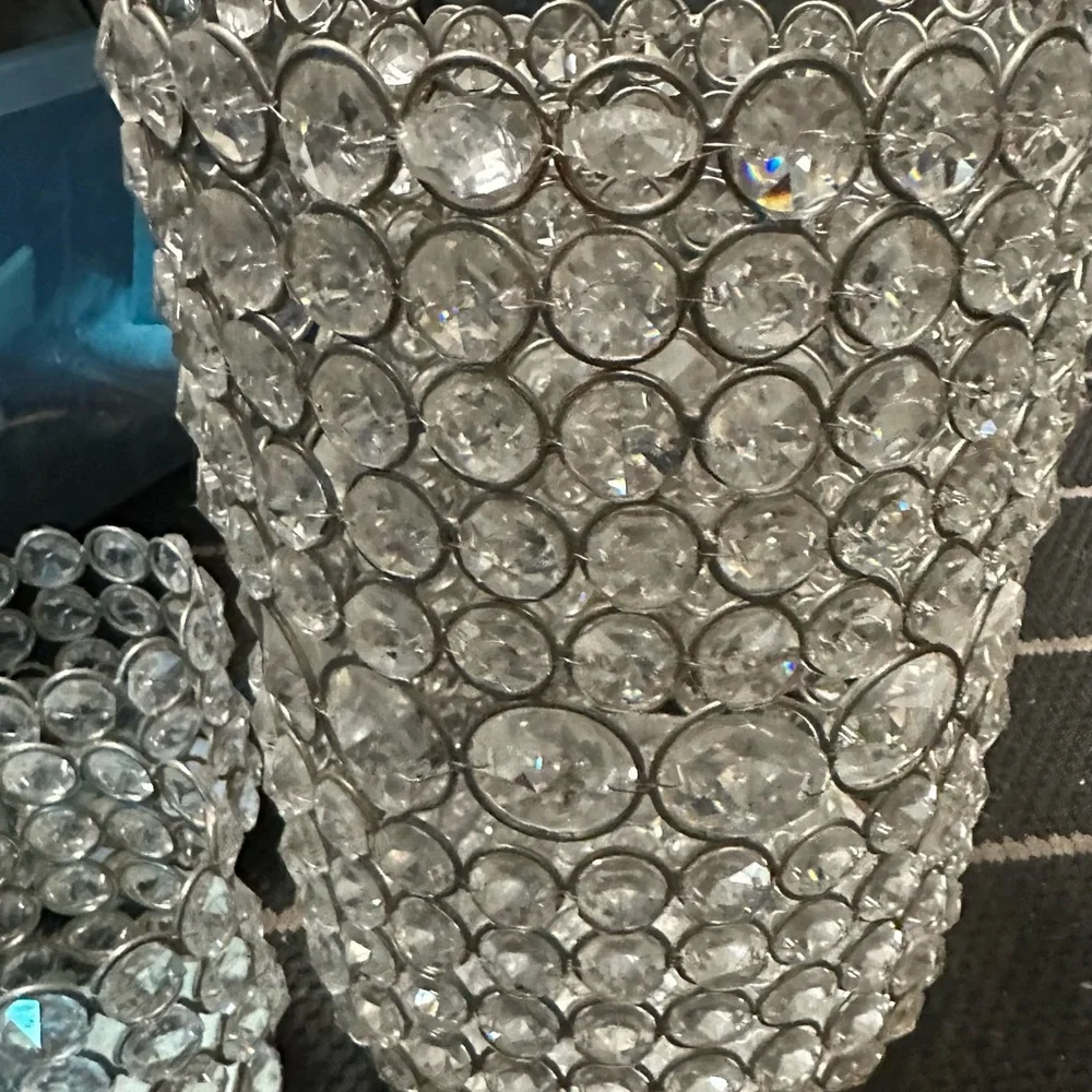 Z Galleries Crystal Wall Sconces (2) Round Crystal Candle Holder(1) 4 Tea Light
